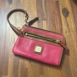 Dooney & Bourke Pink and Brown Wristlet